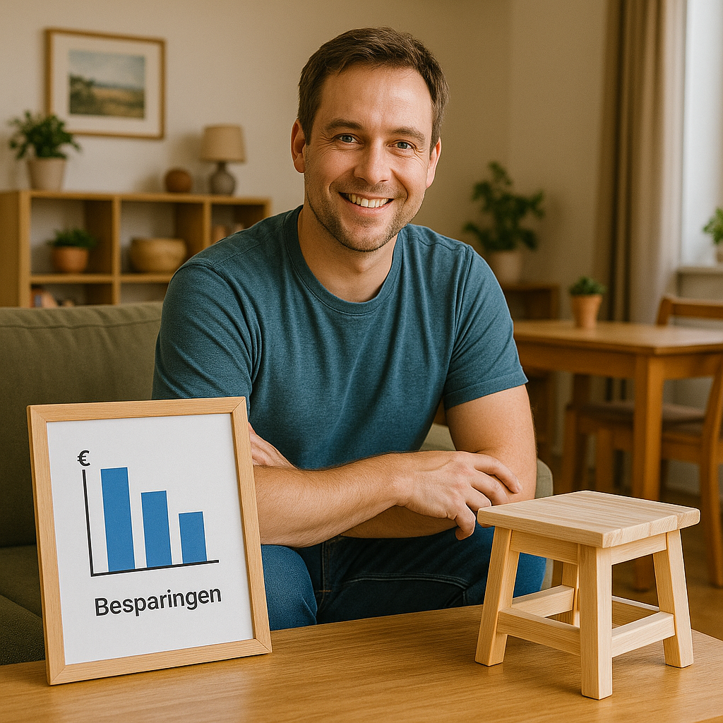 Huis na - mooi afgewerkt met zelfgemaakte meubels